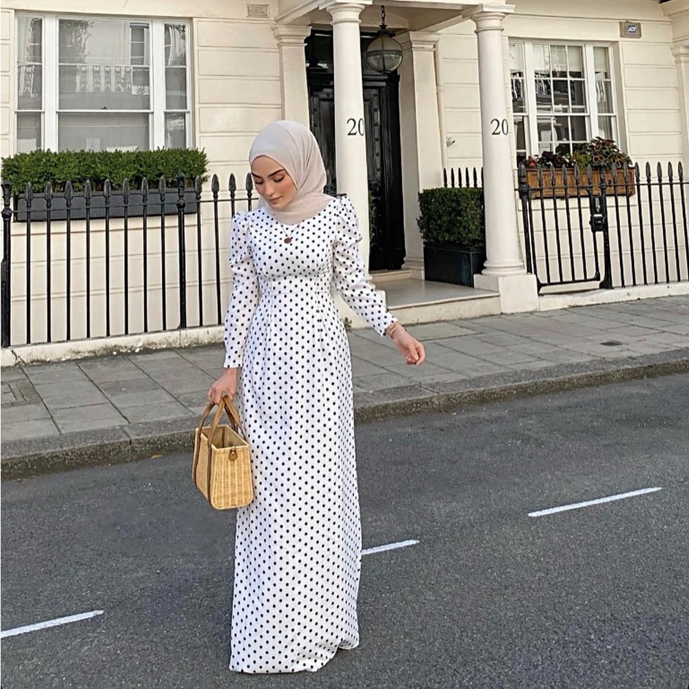 Polka dot maxi dress